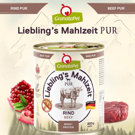 GranataPet Liebling's Mahlzeit Lamb & Potato Wet Dog Food without Grain & Sugar Supplements, Complete Food, 6 x 800 g GranataPet Liebling's Mahlzeit Lamb & Potato Wet Dog Food without Grain & Sugar Supplements, Complete Food, 6 x 800 g