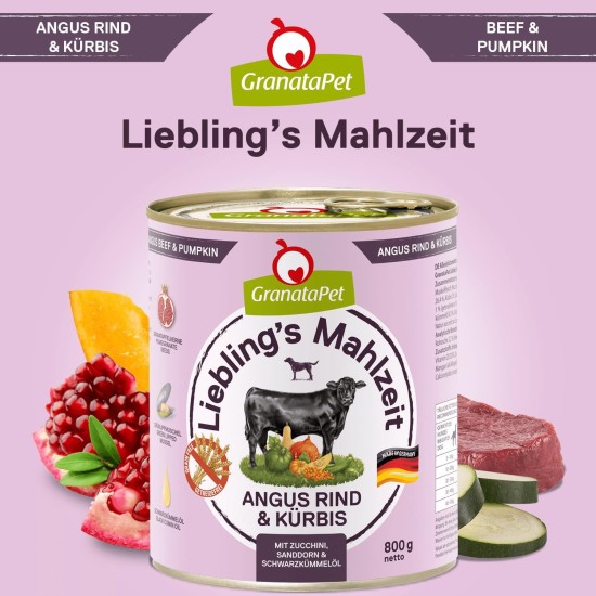 GranataPet Liebling's Mahlzeit Lamb & Potato Wet Dog Food without Grain & Sugar Supplements, Complete Food, 6 x 800 g GranataPet Liebling's Mahlzeit Lamb & Potato Wet Dog Food without Grain & Sugar Supplements, Complete Food, 6 x 800 g
