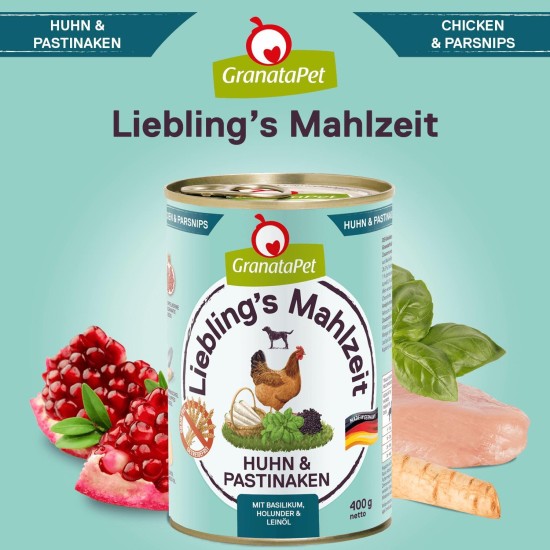 GranataPet Liebling's Mahlzeit Lamb & Potato Wet Dog Food without Grain & Sugar Supplements, Complete Food, 6 x 800 g GranataPet Liebling's Mahlzeit Lamb & Potato Wet Dog Food without Grain & Sugar Supplements, Complete Food, 6 x 800 g