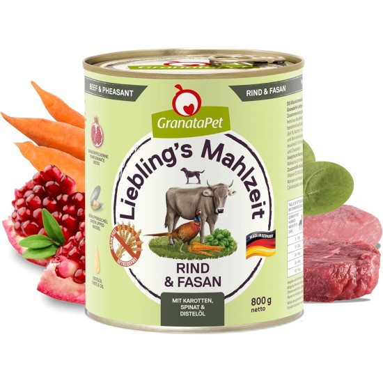 GranataPet Liebling's Mahlzeit Lamb & Potato Wet Dog Food without Grain & Sugar Supplements, Complete Food, 6 x 800 g GranataPet Liebling's Mahlzeit Lamb & Potato Wet Dog Food without Grain & Sugar Supplements, Complete Food, 6 x 800 g