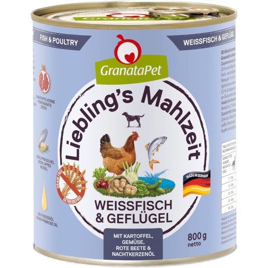 GranataPet Liebling's Mahlzeit Lamb & Potato Wet Dog Food without Grain & Sugar Supplements, Complete Food, 6 x 800 g GranataPet Liebling's Mahlzeit Lamb & Potato Wet Dog Food without Grain & Sugar Supplements, Complete Food, 6 x 800 g