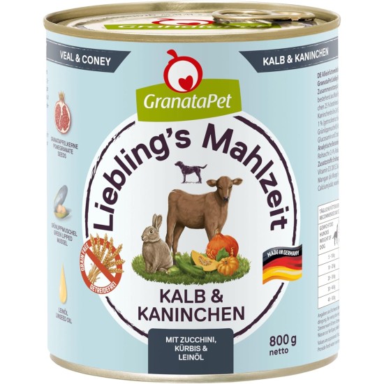 GranataPet Liebling's Mahlzeit Lamb & Potato Wet Dog Food without Grain & Sugar Supplements, Complete Food, 6 x 800 g GranataPet Liebling's Mahlzeit Lamb & Potato Wet Dog Food without Grain & Sugar Supplements, Complete Food, 6 x 800 g