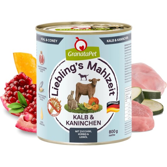 GranataPet Liebling's Mahlzeit Lamb & Potato Wet Dog Food without Grain & Sugar Supplements, Complete Food, 6 x 800 g GranataPet Liebling's Mahlzeit Lamb & Potato Wet Dog Food without Grain & Sugar Supplements, Complete Food, 6 x 800 g
