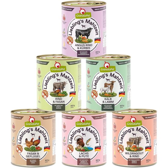 GranataPet Liebling's Mahlzeit Lamb & Potato Wet Dog Food without Grain & Sugar Supplements, Complete Food, 6 x 800 g GranataPet Liebling's Mahlzeit Lamb & Potato Wet Dog Food without Grain & Sugar Supplements, Complete Food, 6 x 800 g