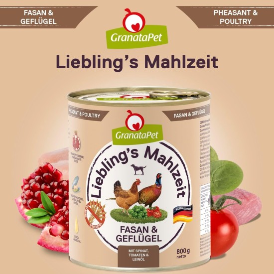 GranataPet Liebling's Mahlzeit Lamb & Potato Wet Dog Food without Grain & Sugar Supplements, Complete Food, 6 x 800 g GranataPet Liebling's Mahlzeit Lamb & Potato Wet Dog Food without Grain & Sugar Supplements, Complete Food, 6 x 800 g