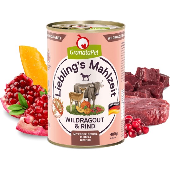 GranataPet Liebling's Mahlzeit Lamb & Potato Wet Dog Food without Grain & Sugar Supplements, Complete Food, 6 x 800 g GranataPet Liebling's Mahlzeit Lamb & Potato Wet Dog Food without Grain & Sugar Supplements, Complete Food, 6 x 800 g