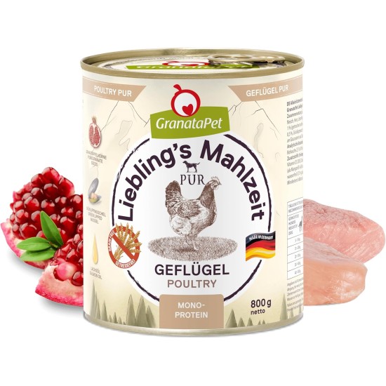 GranataPet Liebling's Mahlzeit Lamb & Potato Wet Dog Food without Grain & Sugar Supplements, Complete Food, 6 x 800 g GranataPet Liebling's Mahlzeit Lamb & Potato Wet Dog Food without Grain & Sugar Supplements, Complete Food, 6 x 800 g