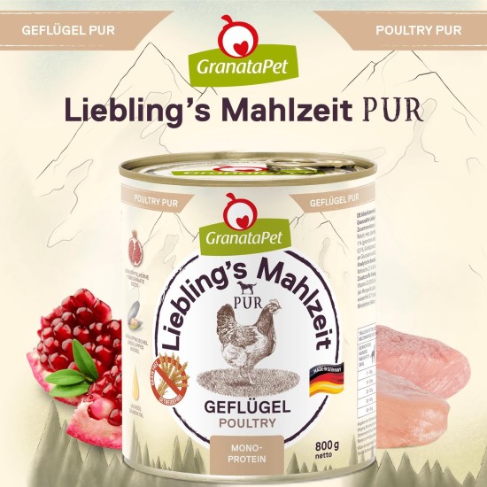 GranataPet Liebling's Mahlzeit Lamb & Potato Wet Dog Food without Grain & Sugar Supplements, Complete Food, 6 x 800 g GranataPet Liebling's Mahlzeit Lamb & Potato Wet Dog Food without Grain & Sugar Supplements, Complete Food, 6 x 800 g