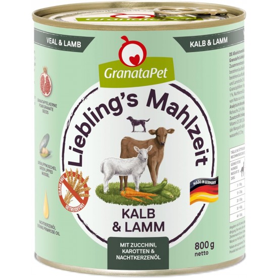 GranataPet Liebling's Mahlzeit Lamb & Potato Wet Dog Food without Grain & Sugar Supplements, Complete Food, 6 x 800 g GranataPet Liebling's Mahlzeit Lamb & Potato Wet Dog Food without Grain & Sugar Supplements, Complete Food, 6 x 800 g