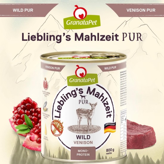 GranataPet Liebling's Mahlzeit Lamb & Potato Wet Dog Food without Grain & Sugar Supplements, Complete Food, 6 x 800 g GranataPet Liebling's Mahlzeit Lamb & Potato Wet Dog Food without Grain & Sugar Supplements, Complete Food, 6 x 800 g