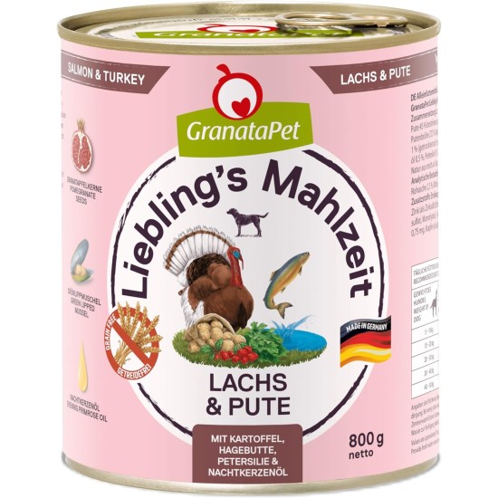 GranataPet Liebling's Mahlzeit Lamb & Potato Wet Dog Food without Grain & Sugar Supplements, Complete Food, 6 x 800 g GranataPet Liebling's Mahlzeit Lamb & Potato Wet Dog Food without Grain & Sugar Supplements, Complete Food, 6 x 800 g