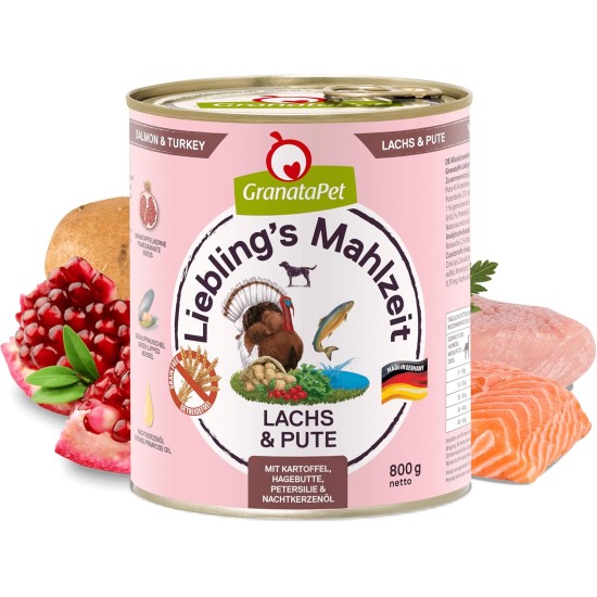 GranataPet Liebling's Mahlzeit Lamb & Potato Wet Dog Food without Grain & Sugar Supplements, Complete Food, 6 x 800 g GranataPet Liebling's Mahlzeit Lamb & Potato Wet Dog Food without Grain & Sugar Supplements, Complete Food, 6 x 800 g