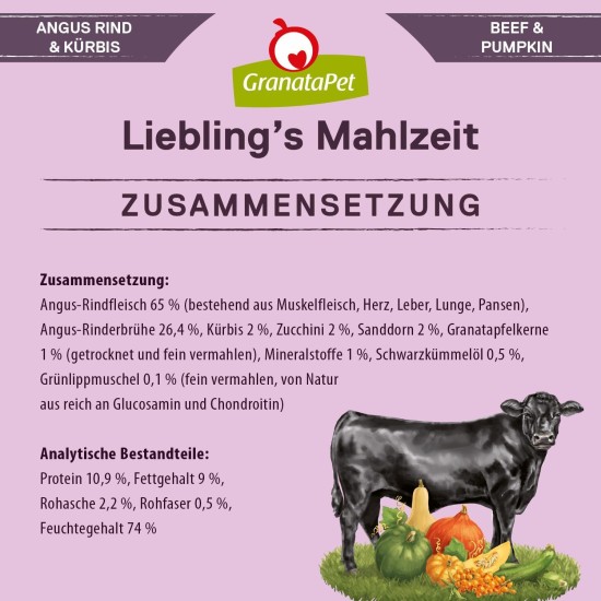 GranataPet Liebling's Mahlzeit Lamb & Potato Wet Dog Food without Grain & Sugar Supplements, Complete Food, 6 x 800 g GranataPet Liebling's Mahlzeit Lamb & Potato Wet Dog Food without Grain & Sugar Supplements, Complete Food, 6 x 800 g