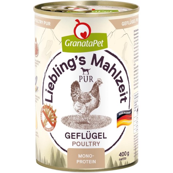 GranataPet Liebling's Mahlzeit Lamb & Potato Wet Dog Food without Grain & Sugar Supplements, Complete Food, 6 x 800 g GranataPet Liebling's Mahlzeit Lamb & Potato Wet Dog Food without Grain & Sugar Supplements, Complete Food, 6 x 800 g