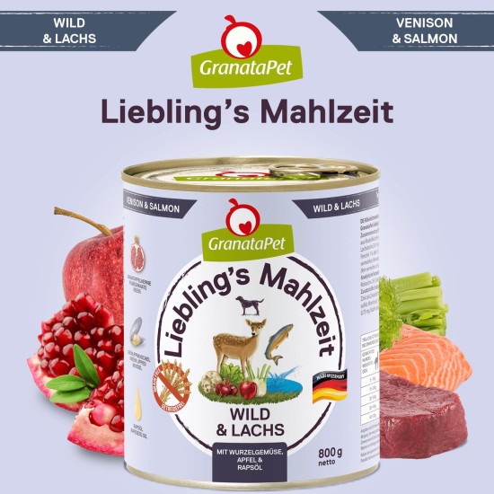 GranataPet Liebling's Mahlzeit Lamb & Potato Wet Dog Food without Grain & Sugar Supplements, Complete Food, 6 x 800 g GranataPet Liebling's Mahlzeit Lamb & Potato Wet Dog Food without Grain & Sugar Supplements, Complete Food, 6 x 800 g