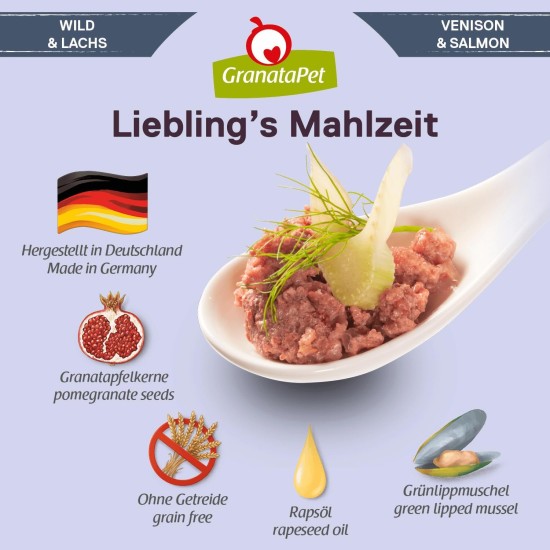 GranataPet Liebling's Mahlzeit Lamb & Potato Wet Dog Food without Grain & Sugar Supplements, Complete Food, 6 x 800 g GranataPet Liebling's Mahlzeit Lamb & Potato Wet Dog Food without Grain & Sugar Supplements, Complete Food, 6 x 800 g