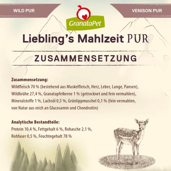 GranataPet Liebling's Mahlzeit Lamb & Potato Wet Dog Food without Grain & Sugar Supplements, Complete Food, 6 x 800 g GranataPet Liebling's Mahlzeit Lamb & Potato Wet Dog Food without Grain & Sugar Supplements, Complete Food, 6 x 800 g