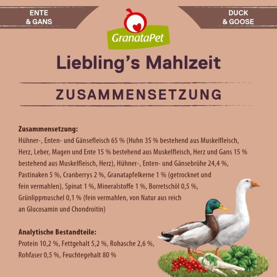 GranataPet Liebling's Mahlzeit Lamb & Potato Wet Dog Food without Grain & Sugar Supplements, Complete Food, 6 x 800 g GranataPet Liebling's Mahlzeit Lamb & Potato Wet Dog Food without Grain & Sugar Supplements, Complete Food, 6 x 800 g