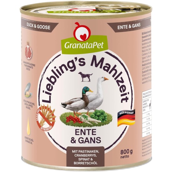 GranataPet Liebling's Mahlzeit Lamb & Potato Wet Dog Food without Grain & Sugar Supplements, Complete Food, 6 x 800 g GranataPet Liebling's Mahlzeit Lamb & Potato Wet Dog Food without Grain & Sugar Supplements, Complete Food, 6 x 800 g