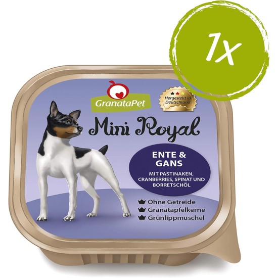 GranataPet Mini Royal Duck & Goose, Wet Food for Dogs, Dog Food without Grain & No Added Sugar, Complete Food for Adult Dogs, 11 x 150 g GranataPet Mini Royal Duck & Goose, Wet Food for Dogs, Dog Food without Grain & No Added Sugar, Complete Food for Adult Dogs, 11 x 150 g