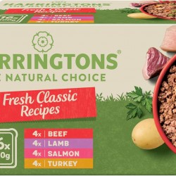 Harringtons Complete Wet Tray Grain Free Hypoallergenic Adult Dog Food Classics Bumper Pack 16 x 400 g - Turkey, Lamb, Beef & Salmon - Made with All Natural Ingredients, Package May Vary