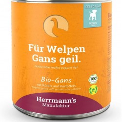 Herrmann's - Selection Puppy Organic Goose with Pumpkin and Potato - 6 x 800g - Wet Food - Dog Food