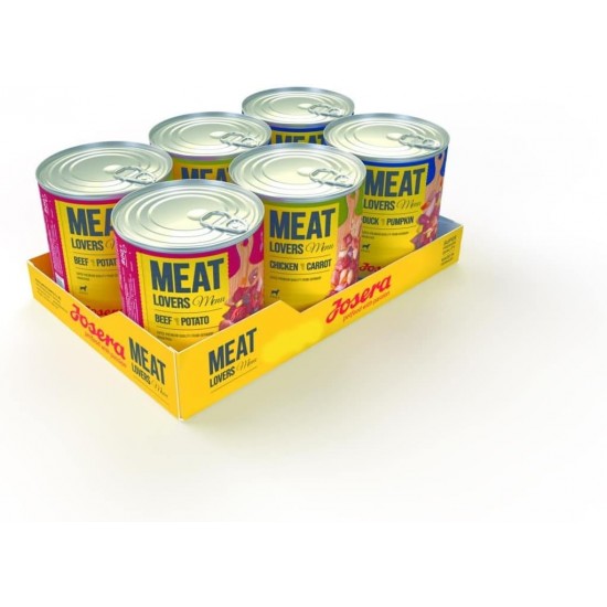 JOSERA Meat Lovers Menu Multipack (6 x 800 g) | Adult | Premium Wet Food for Adult Dogs | 3 Different Varieties | High Meat Content (65%) | Wheat Free | Wet Dog Food | Pack of 6 JOSERA Meat Lovers Menu Multipack (6 x 800 g) | Adult | Premium Wet Food for Adult Dogs | 3 Different Varieties | High Meat Content (65%) | Wheat Free | Wet Dog Food | Pack of 6