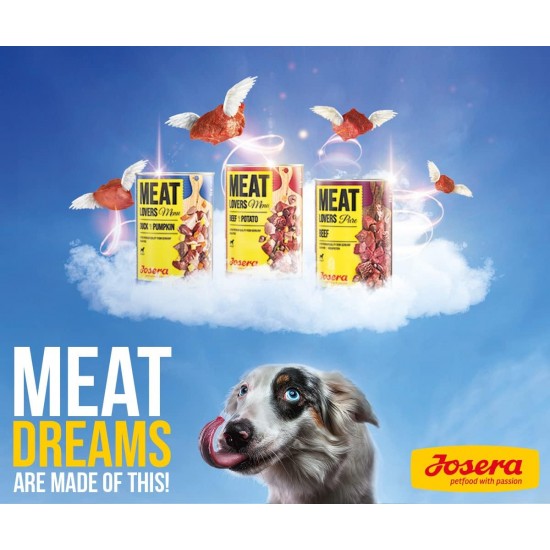 JOSERA Meat Lovers Menu Multipack (6 x 800 g) | Adult | Premium Wet Food for Adult Dogs | 3 Different Varieties | High Meat Content (65%) | Wheat Free | Wet Dog Food | Pack of 6 JOSERA Meat Lovers Menu Multipack (6 x 800 g) | Adult | Premium Wet Food for Adult Dogs | 3 Different Varieties | High Meat Content (65%) | Wheat Free | Wet Dog Food | Pack of 6