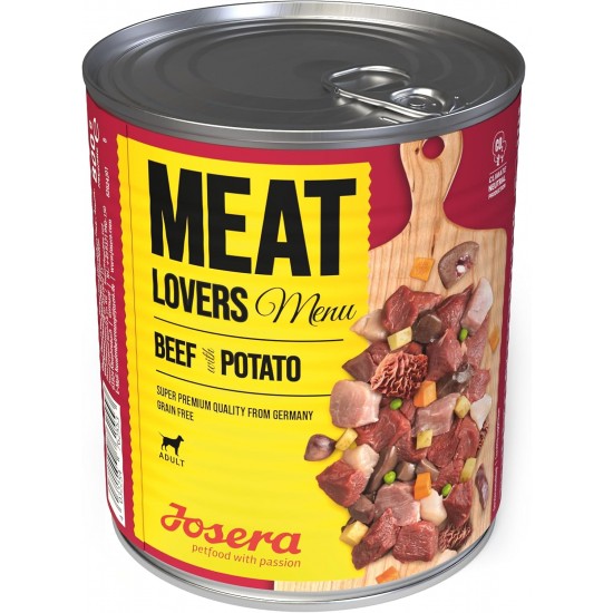 JOSERA Meat Lovers Menu Multipack (6 x 800 g) | Adult | Premium Wet Food for Adult Dogs | 3 Different Varieties | High Meat Content (65%) | Wheat Free | Wet Dog Food | Pack of 6 JOSERA Meat Lovers Menu Multipack (6 x 800 g) | Adult | Premium Wet Food for Adult Dogs | 3 Different Varieties | High Meat Content (65%) | Wheat Free | Wet Dog Food | Pack of 6