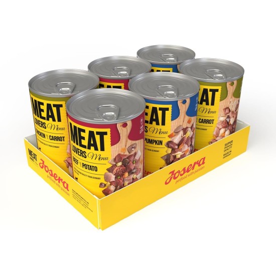 Josera Meat Lovers Menu Multipack Wet Food for Dogs High Meat Content Grain Free Complete Food 6 x 400 g Josera Meat Lovers Menu Multipack Wet Food for Dogs High Meat Content Grain Free Complete Food 6 x 400 g