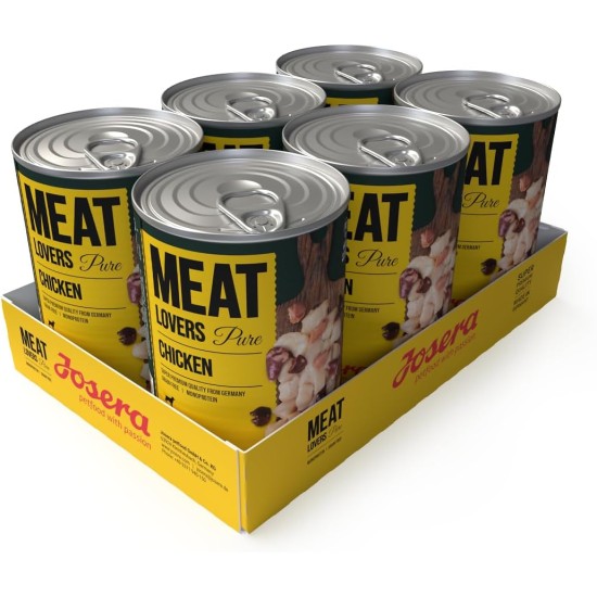 Josera Meat Lovers Pure Chicken Wet Food for Dogs High Meat Content Grain Free Delicious Chicken Complete Food 6 x 400 g Josera Meat Lovers Pure Chicken Wet Food for Dogs High Meat Content Grain Free Delicious Chicken Complete Food 6 x 400 g