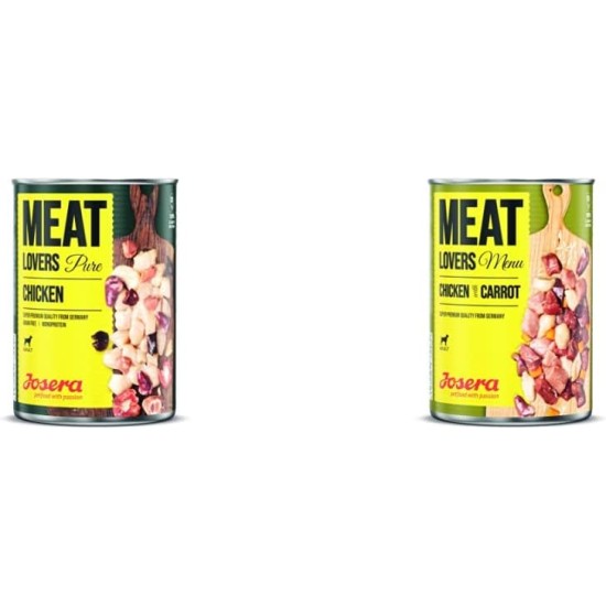 Josera Meat Lovers Pure Chicken Wet Food for Dogs High Meat Content Grain Free Delicious Chicken Complete Food 6 x 400 g Josera Meat Lovers Pure Chicken Wet Food for Dogs High Meat Content Grain Free Delicious Chicken Complete Food 6 x 400 g