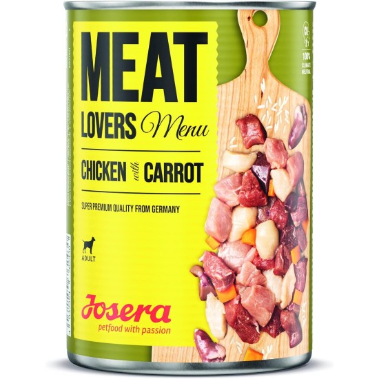 Josera Meat Lovers Pure Chicken Wet Food for Dogs High Meat Content Grain Free Delicious Chicken Complete Food 6 x 400 g Josera Meat Lovers Pure Chicken Wet Food for Dogs High Meat Content Grain Free Delicious Chicken Complete Food 6 x 400 g