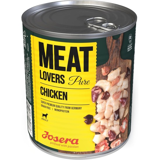 Josera Meat Lovers Pure Chicken Wet Food for Dogs High Meat Content Grain Free Delicious Chicken Complete Food 6 x 400 g Josera Meat Lovers Pure Chicken Wet Food for Dogs High Meat Content Grain Free Delicious Chicken Complete Food 6 x 400 g