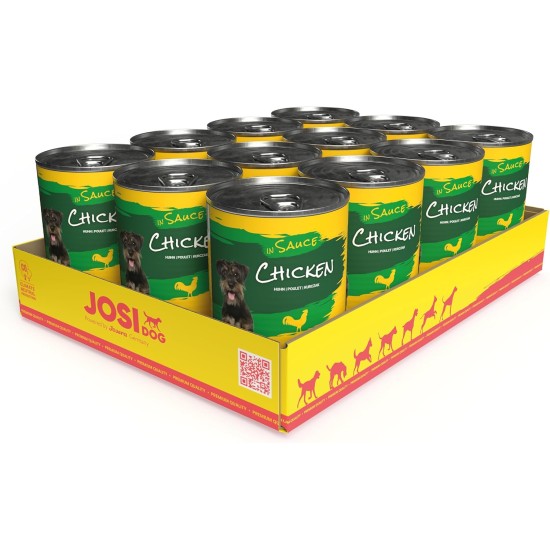 JosiDog Chicken in Sauce (12 x 415 g) | Adult | Premium Wet Food for Adult Dogs | with Chicken in Sauce with Vitamin D3 & E | Powered by Josera | Wet Dog Food | Complete Food | Pack of 12 JosiDog Chicken in Sauce (12 x 415 g) | Adult | Premium Wet Food for Adult Dogs | with Chicken in Sauce with Vitamin D3 & E | Powered by Josera | Wet Dog Food | Complete Food | Pack of 12