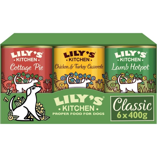 Lily's Kitchen - Wet Dog Food for Adult Dogs 6 Bowls (6 x 150 g) - Classic Dinner Multipack Lily's Kitchen - Wet Dog Food for Adult Dogs 6 Bowls (6 x 150 g) - Classic Dinner Multipack