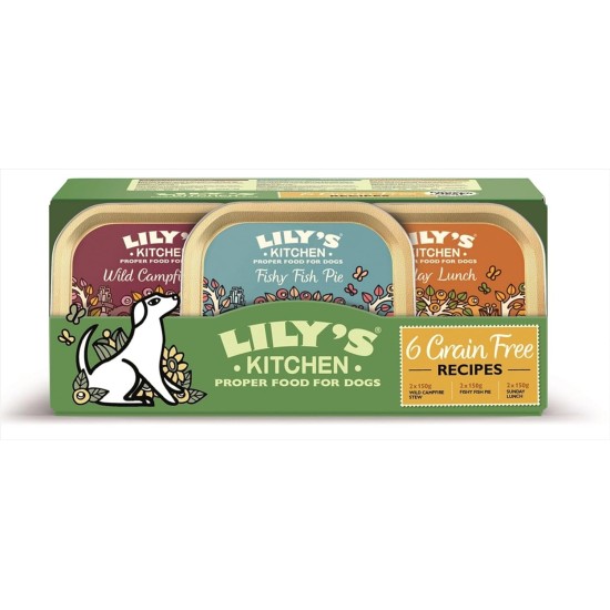Lily's Kitchen - Wet Dog Food for Adult Dogs 6 Bowls (6 x 150 g) - Classic Dinner Multipack Lily's Kitchen - Wet Dog Food for Adult Dogs 6 Bowls (6 x 150 g) - Classic Dinner Multipack