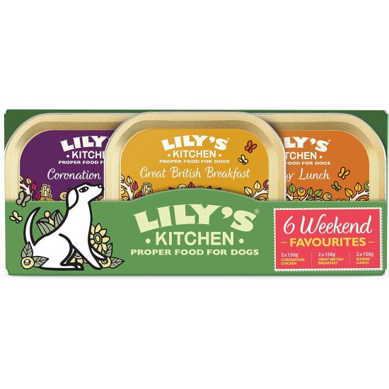 Lily's Kitchen - Wet Dog Food for Adult Dogs 6 Bowls (6 x 150 g) - Classic Dinner Multipack Lily's Kitchen - Wet Dog Food for Adult Dogs 6 Bowls (6 x 150 g) - Classic Dinner Multipack