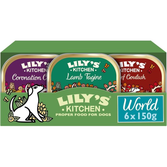Lily's Kitchen - Wet Dog Food for Adult Dogs 6 Bowls (6 x 150 g) - Classic Dinner Multipack Lily's Kitchen - Wet Dog Food for Adult Dogs 6 Bowls (6 x 150 g) - Classic Dinner Multipack