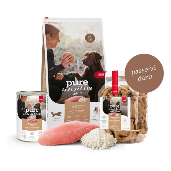 MERA Pure Sensitive Turkey (6 x 400 g), Wet Dog Food with High Meat Content and Grain-Free, Wet Food Made of 100% Animal Protein for Sensitive Dogs, Single Protein MERA Pure Sensitive Turkey (6 x 400 g), Wet Dog Food with High Meat Content and Grain-Free, Wet Food Made of 100% Animal Protein for Sensitive Dogs, Single Protein