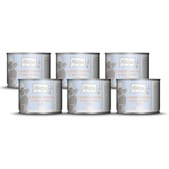 MjAMjAM - Premium Wet Food for Dogs - Mix Pack I - Chicken & Duck, Beef, Turkey, Pack of 6 (6 x 200 g), Natural with Extra Meat MjAMjAM - Premium Wet Food for Dogs - Mix Pack I - Chicken & Duck, Beef, Turkey, Pack of 6 (6 x 200 g), Natural with Extra Meat