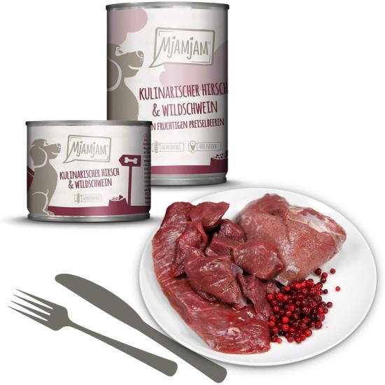 MjAMjAM - Premium Wet Food for Dogs - Pure Meat Enjoyment - Delicious Pure Horse, Pack of 6 (6 x 800 g), Grain-Free with Extra Meat MjAMjAM - Premium Wet Food for Dogs - Pure Meat Enjoyment - Delicious Pure Horse, Pack of 6 (6 x 800 g), Grain-Free with Extra Meat