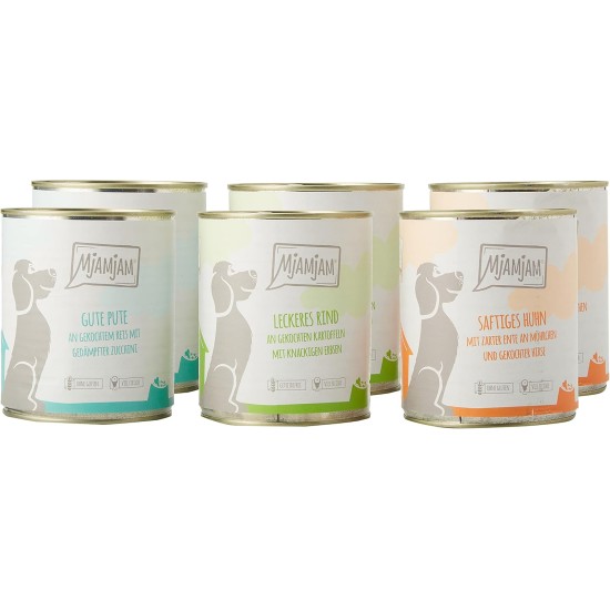 MjAMjAM - Premium Wet Food for Dogs - Pure Meat Enjoyment - Delicious Pure Horse, Pack of 6 (6 x 800 g), Grain-Free with Extra Meat MjAMjAM - Premium Wet Food for Dogs - Pure Meat Enjoyment - Delicious Pure Horse, Pack of 6 (6 x 800 g), Grain-Free with Extra Meat