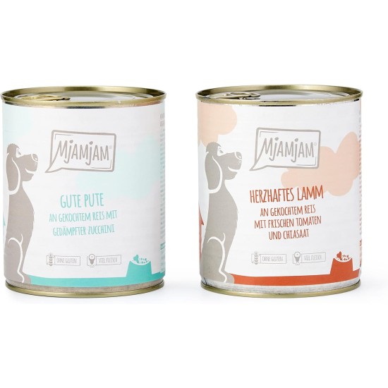 MjAMjAM - Premium Wet Food for Dogs - Pure Meat Enjoyment - Delicious Pure Horse, Pack of 6 (6 x 800 g), Grain-Free with Extra Meat MjAMjAM - Premium Wet Food for Dogs - Pure Meat Enjoyment - Delicious Pure Horse, Pack of 6 (6 x 800 g), Grain-Free with Extra Meat