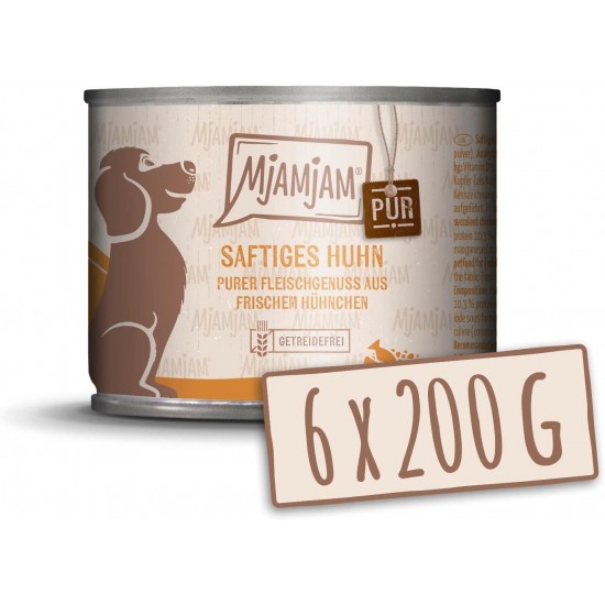 MjAMjAM - Premium Wet Food for Dogs - Pure Meat Enjoyment - Good Turkey Pure 800 g, Pack of 6 (6 x 800 g), Natural with Extra Meat MjAMjAM - Premium Wet Food for Dogs - Pure Meat Enjoyment - Good Turkey Pure 800 g, Pack of 6 (6 x 800 g), Natural with Extra Meat
