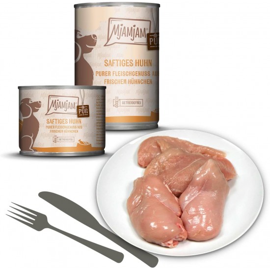MjAMjAM - Premium Wet Food for Dogs - Pure Meat Enjoyment - Good Turkey Pure 800 g, Pack of 6 (6 x 800 g), Natural with Extra Meat MjAMjAM - Premium Wet Food for Dogs - Pure Meat Enjoyment - Good Turkey Pure 800 g, Pack of 6 (6 x 800 g), Natural with Extra Meat