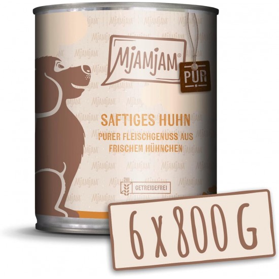 MjAMjAM - Premium Wet Food for Dogs - Pure Meat Enjoyment - Good Turkey Pure 800 g, Pack of 6 (6 x 800 g), Natural with Extra Meat MjAMjAM - Premium Wet Food for Dogs - Pure Meat Enjoyment - Good Turkey Pure 800 g, Pack of 6 (6 x 800 g), Natural with Extra Meat