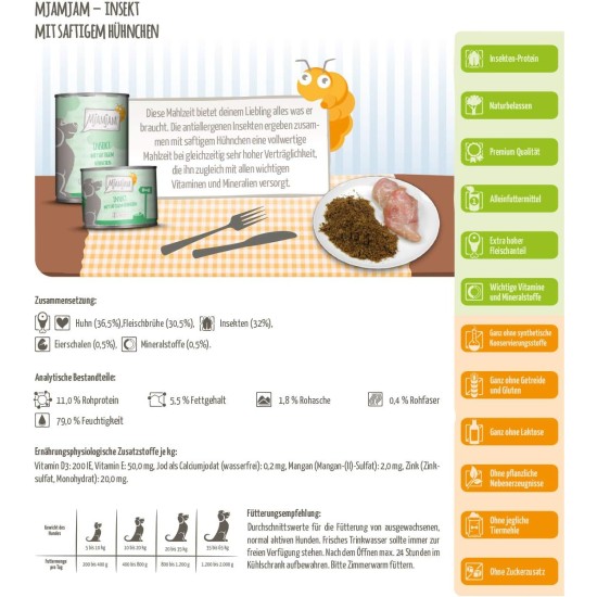 MjAMjAM - Premium wet food for dogs - Mix package II - with chicken & duck, beef, turkey, veal, turkey, lamb, 6-pack (6 x 400 g), grain-free with extra meat MjAMjAM - Premium wet food for dogs - Mix package II - with chicken & duck, beef, turkey, veal, turkey, lamb, 6-pack (6 x 400 g), grain-free with extra meat