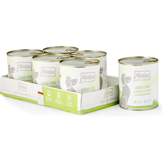 MjAMjAM - Premium wet food for dogs - Mix package II - with chicken & duck, beef, turkey, veal, turkey, lamb, 6-pack (6 x 400 g), grain-free with extra meat MjAMjAM - Premium wet food for dogs - Mix package II - with chicken & duck, beef, turkey, veal, turkey, lamb, 6-pack (6 x 400 g), grain-free with extra meat