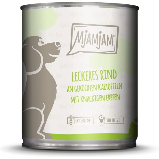 MjAMjAM - Premium wet food for dogs - Mix package II - with chicken & duck, beef, turkey, veal, turkey, lamb, 6-pack (6 x 400 g), grain-free with extra meat MjAMjAM - Premium wet food for dogs - Mix package II - with chicken & duck, beef, turkey, veal, turkey, lamb, 6-pack (6 x 400 g), grain-free with extra meat